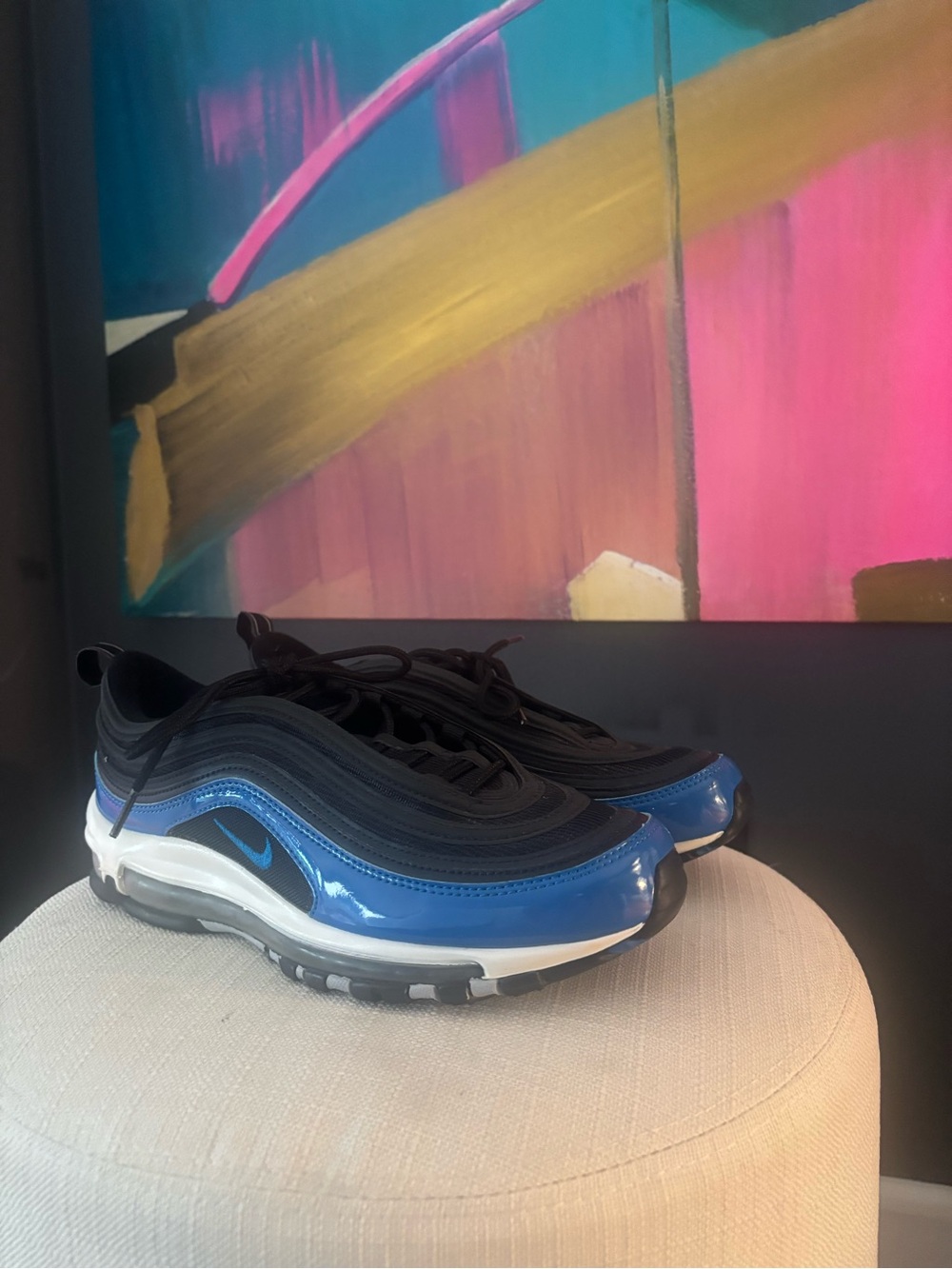 Brand new Nike Men’s Air Max 97 Black and Blue Reflective Sneakers